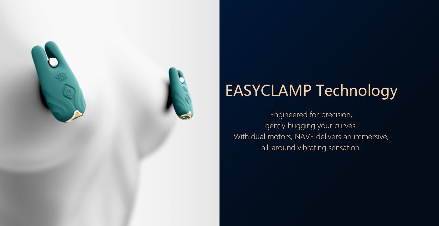 EasyClamp로 곡선에 밀착된 잘로 네이브 착용 샷, 니플 자극